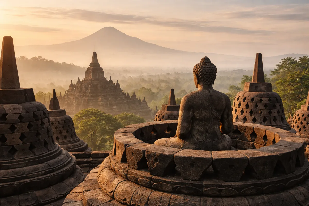 Comment Borobudur représente-t-il la culture bouddhiste en Asie ?